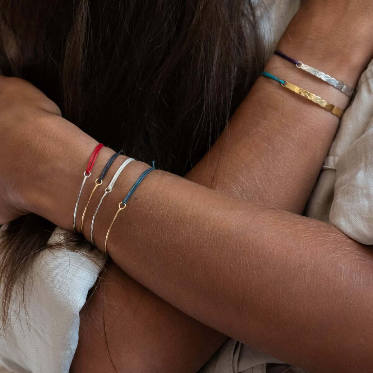 Bracelet DEMIE Lisse 7 MIX MATCH HALF-SMOOTH MART TRESSE GOLD OR6 scaled