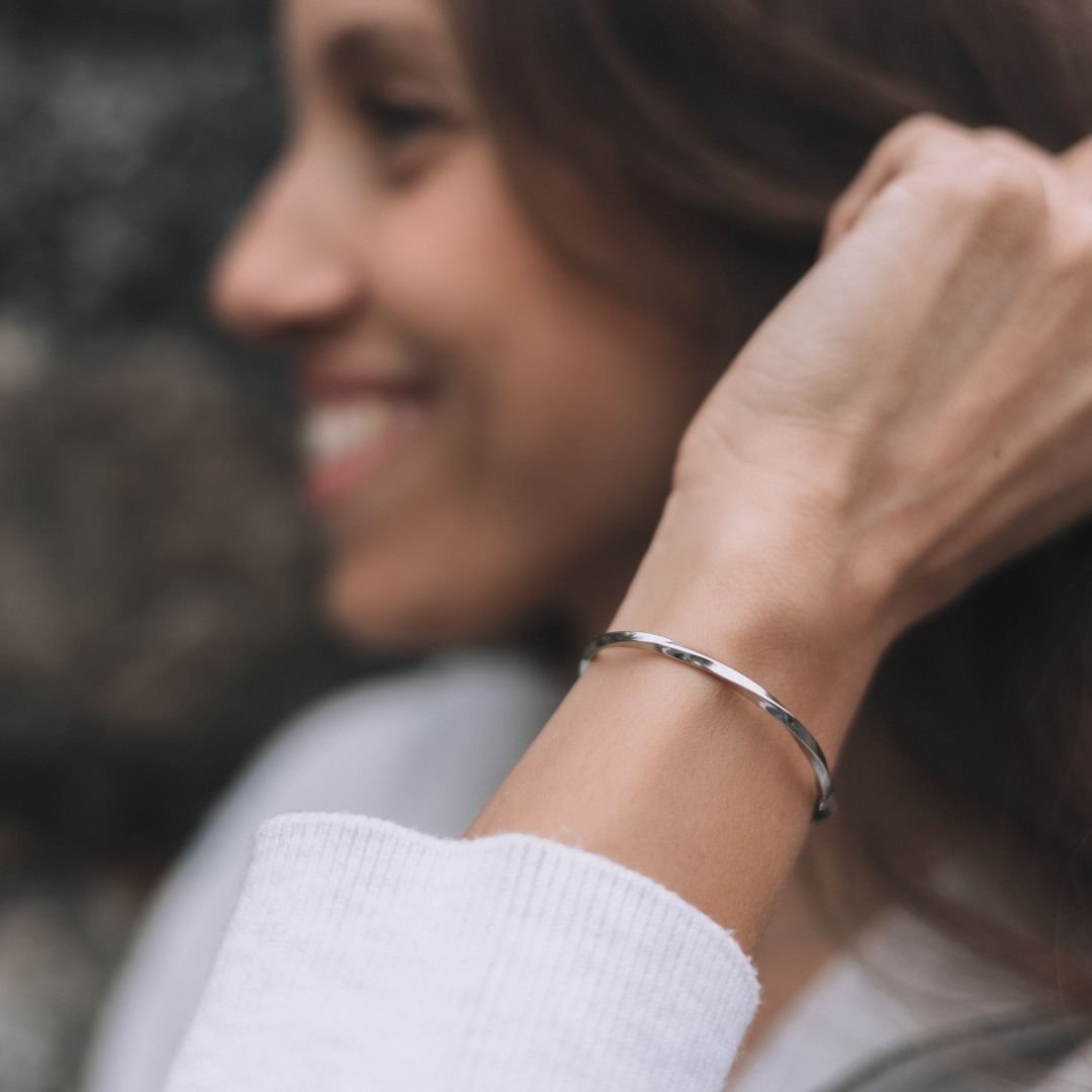 Bracelet Twist argent porté