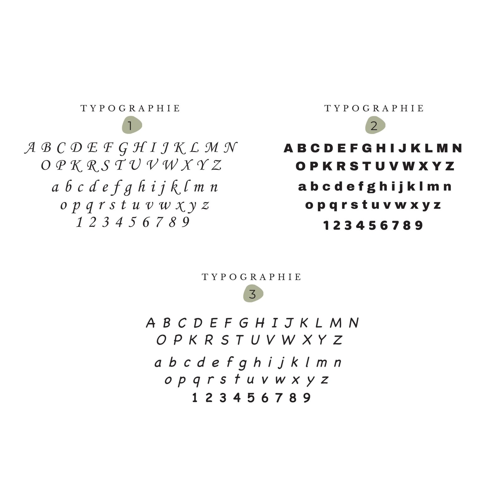 Set de table - Sauge 3 Typographie broderie