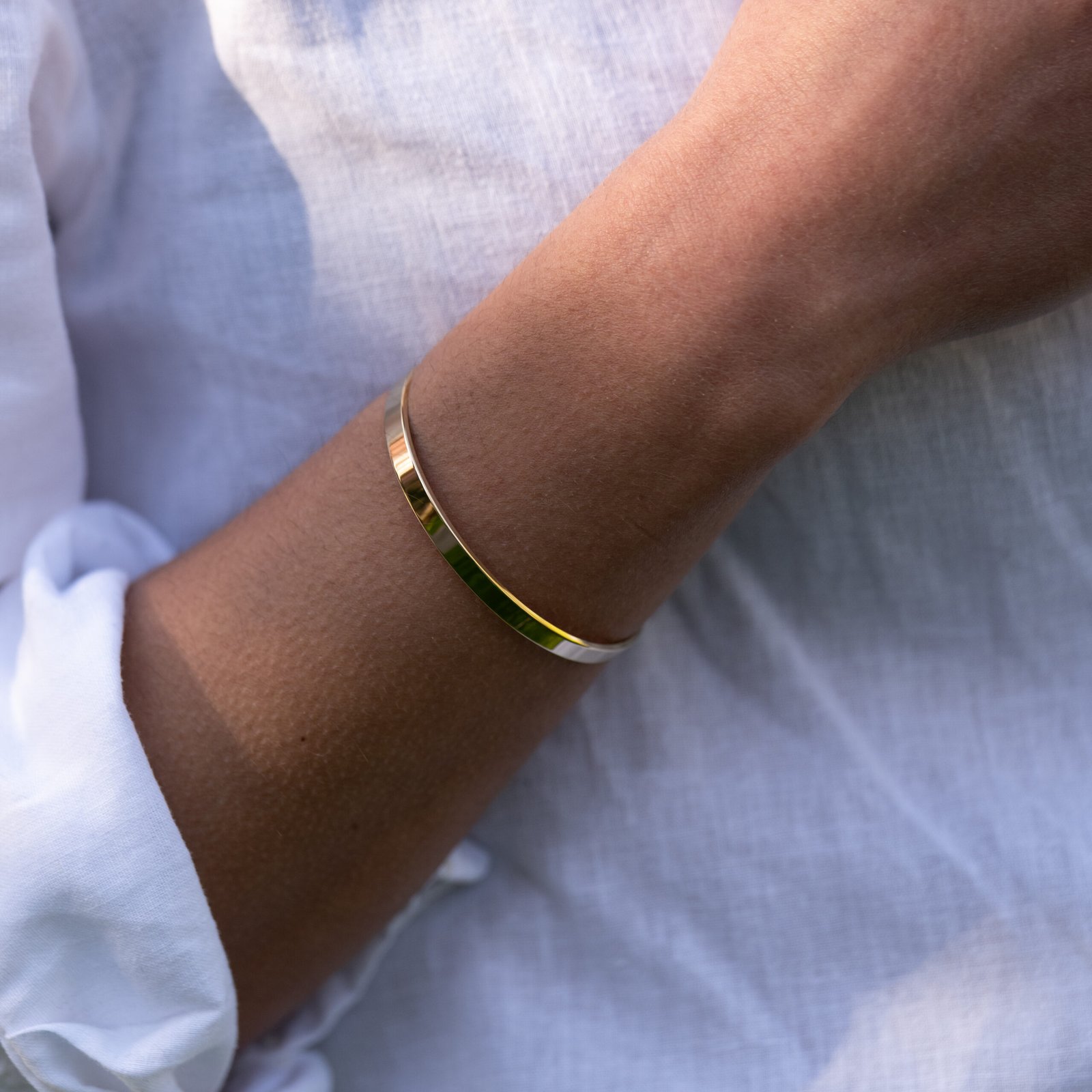 Bracelet rigide Pour Elle en plaqué or