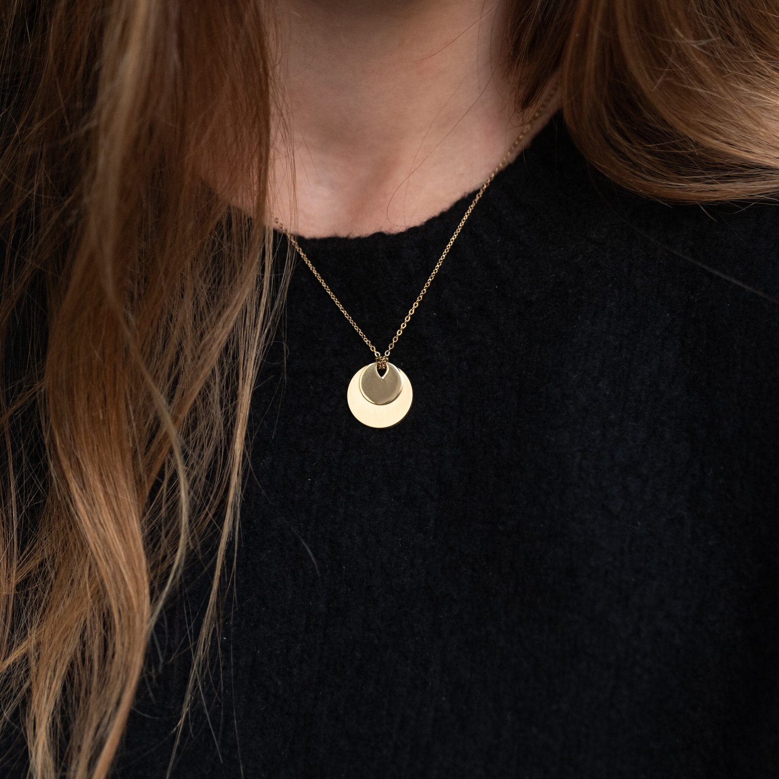 Collier Médaille double en plaqué or